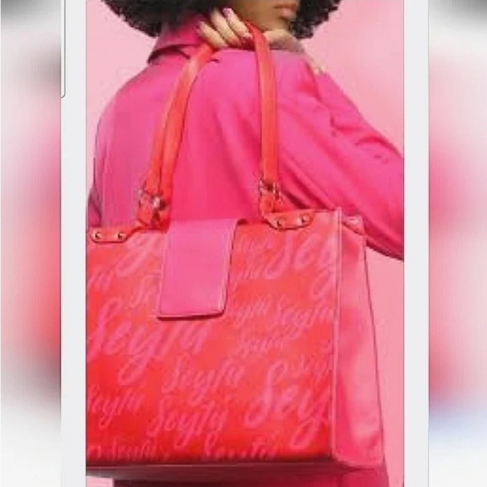 NWOT Seytu Hot Pink With Gold Hardware Large Tote or Shoulder Bag Purse
